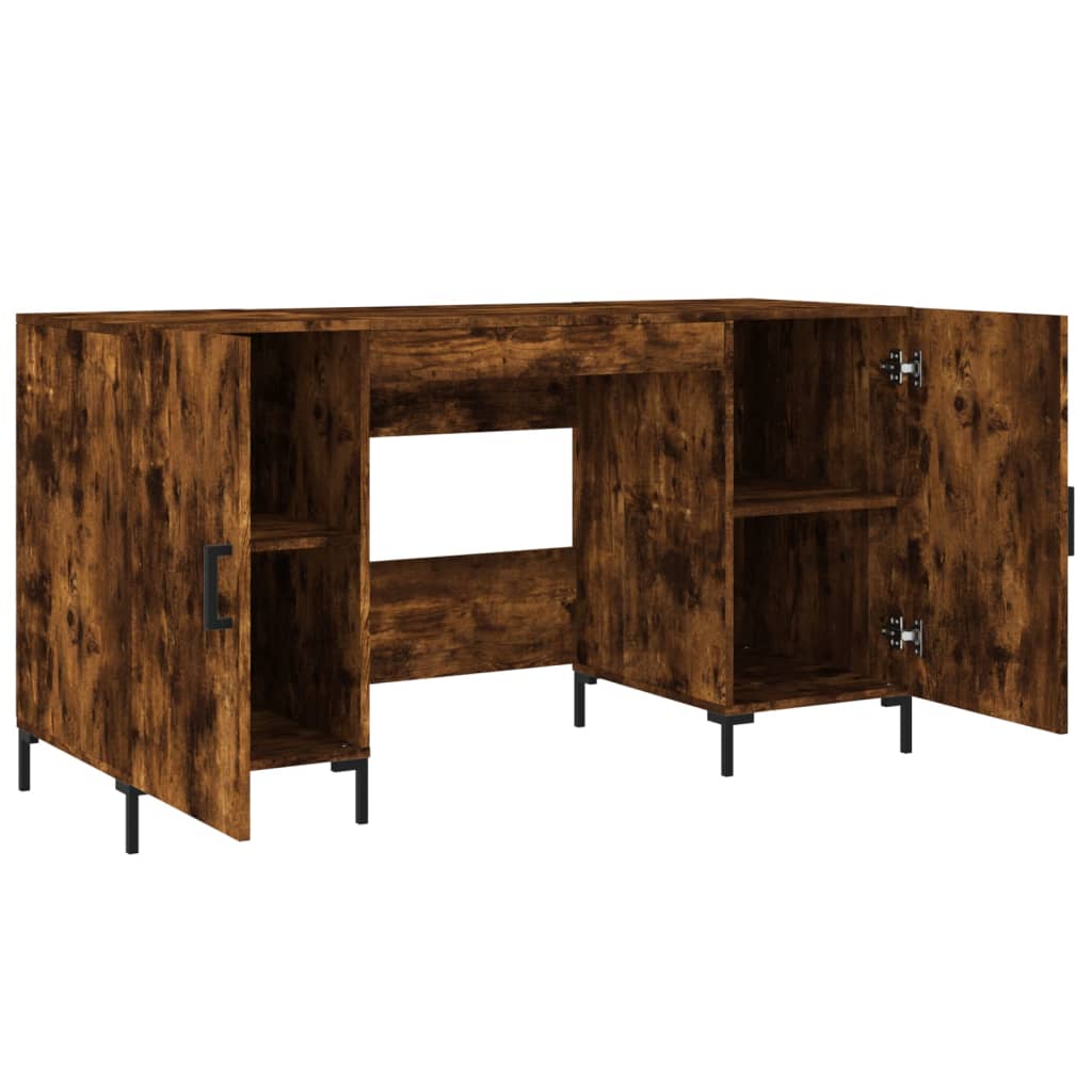 Desk Smoked Oak 140x50x75 cm Engineered Wood