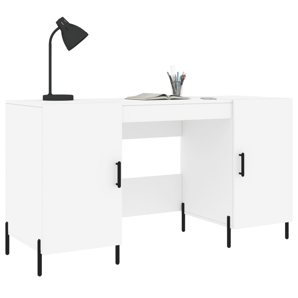 vidaXL Desk White 140x50x75 cm Engineered Wood