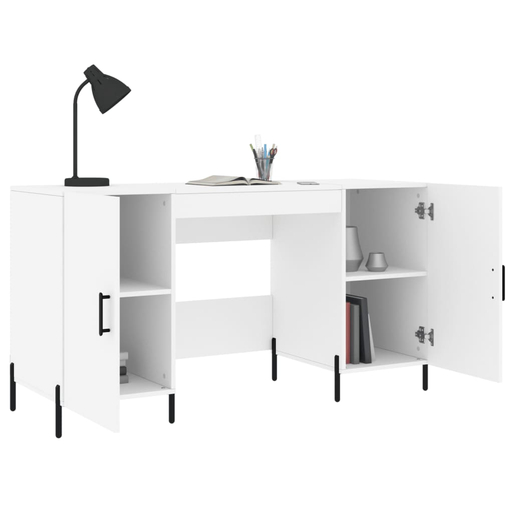 vidaXL Desk White 140x50x75 cm Engineered Wood