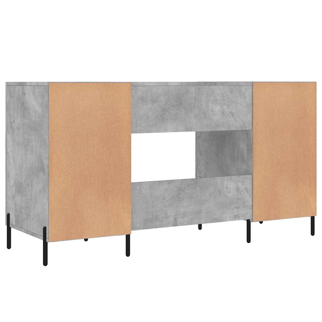 Desk Concrete Grey 140x50x75 cm Engineered Wood