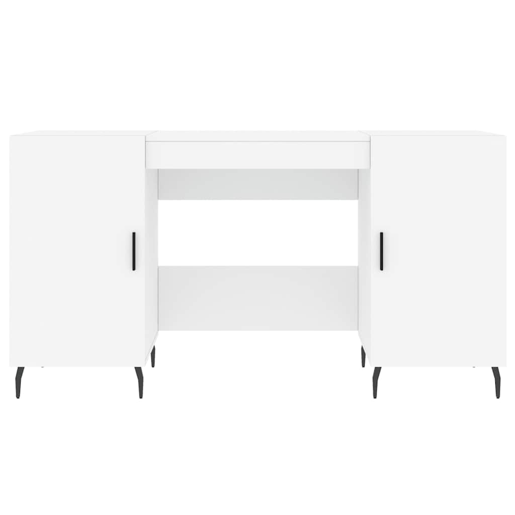 Desk White 140x50x75 cm Engineered Wood