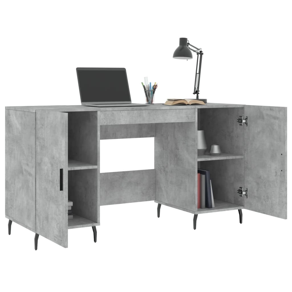 vidaXL Desk Concrete Grey 140x50x75 cm Engineered Wood