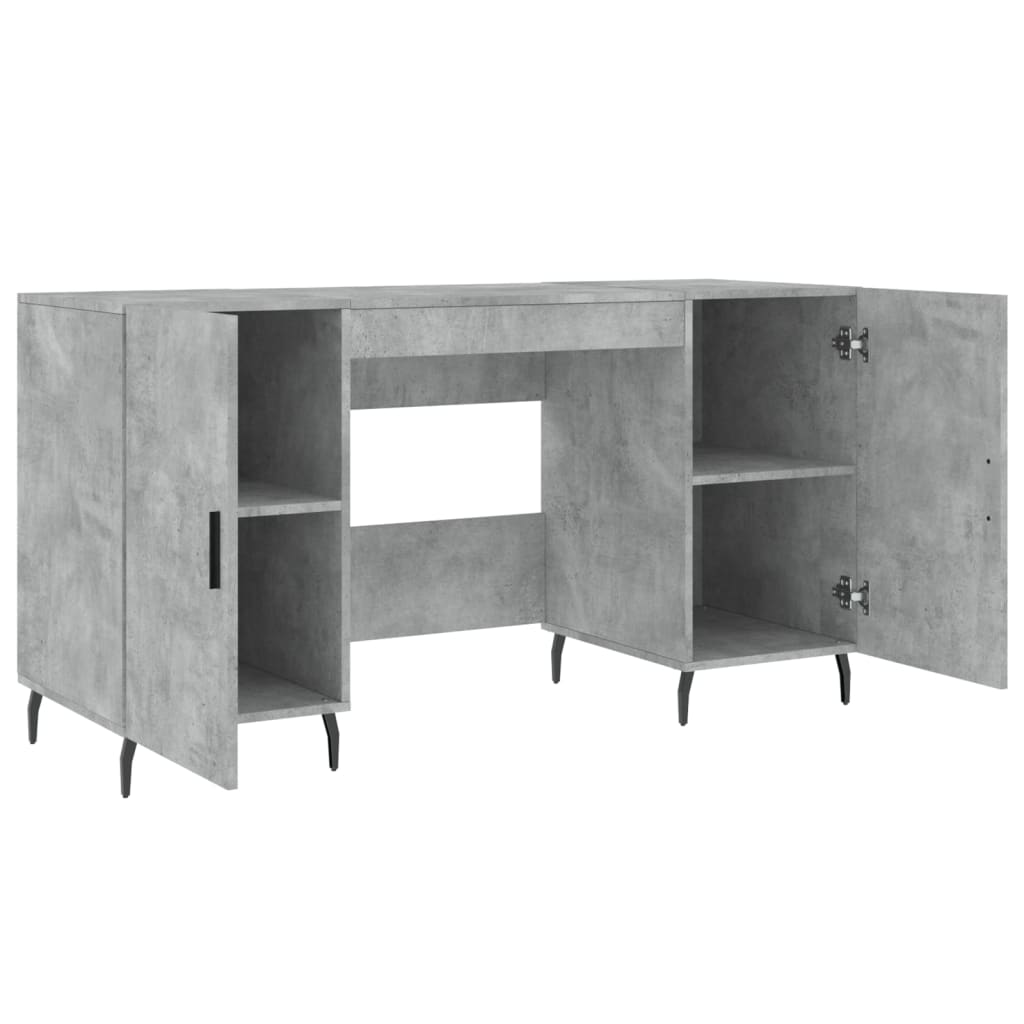 vidaXL Desk Concrete Grey 140x50x75 cm Engineered Wood