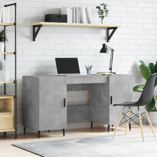 vidaXL Desk Concrete Grey 140x50x75 cm Engineered Wood