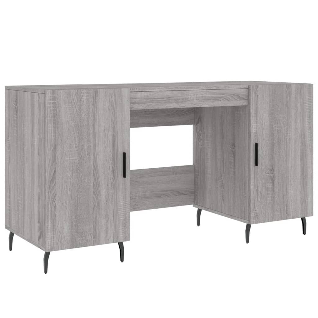 vidaXL Desk Grey Sonoma 140x50x75 cm Engineered Wood