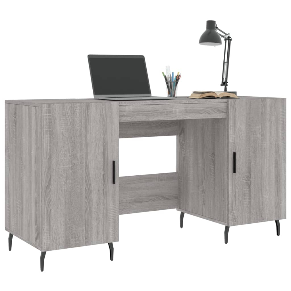 vidaXL Desk Grey Sonoma 140x50x75 cm Engineered Wood