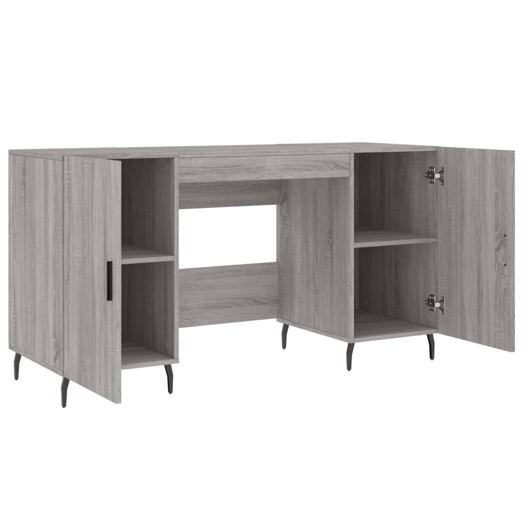 vidaXL Desk Grey Sonoma 140x50x75 cm Engineered Wood