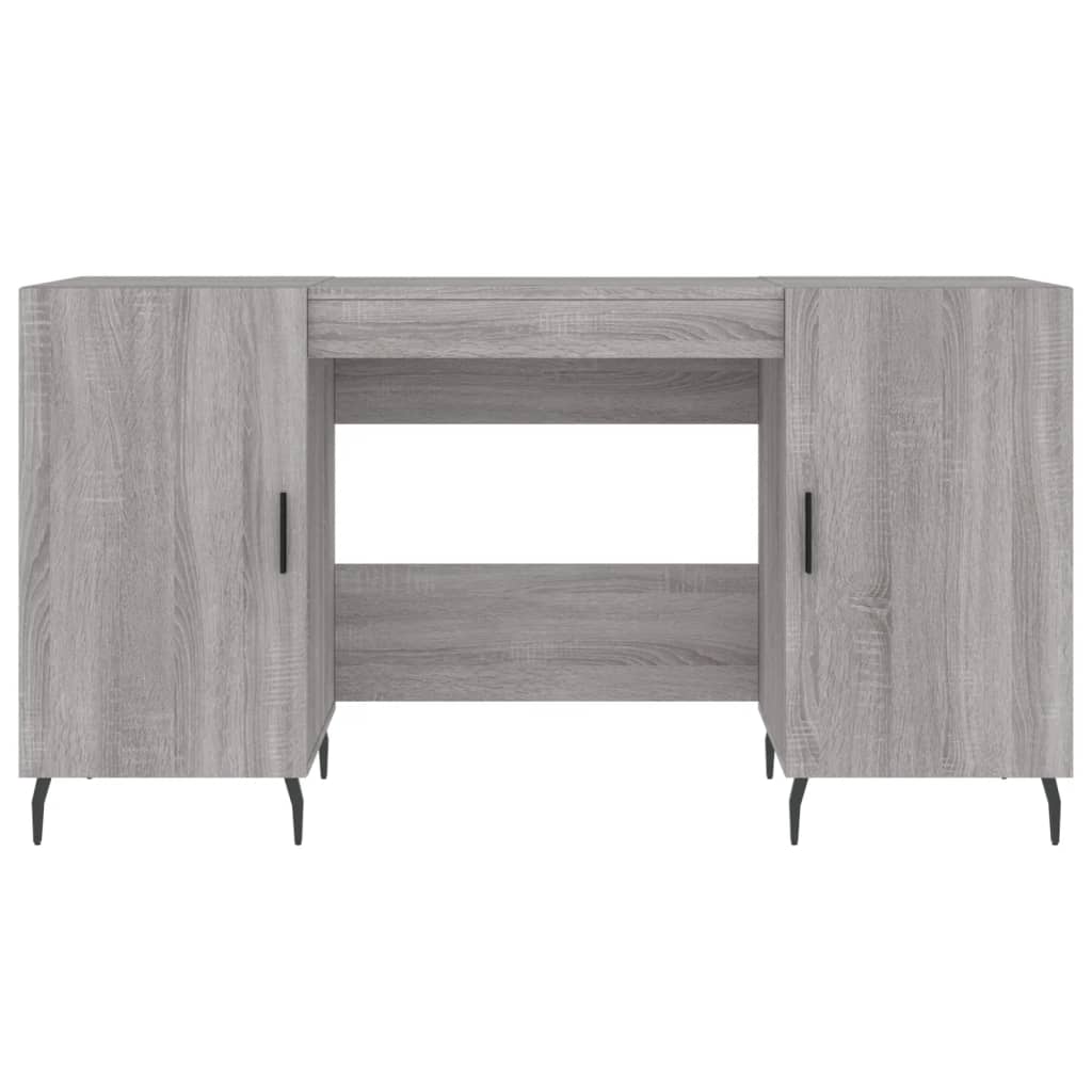 vidaXL Desk Grey Sonoma 140x50x75 cm Engineered Wood