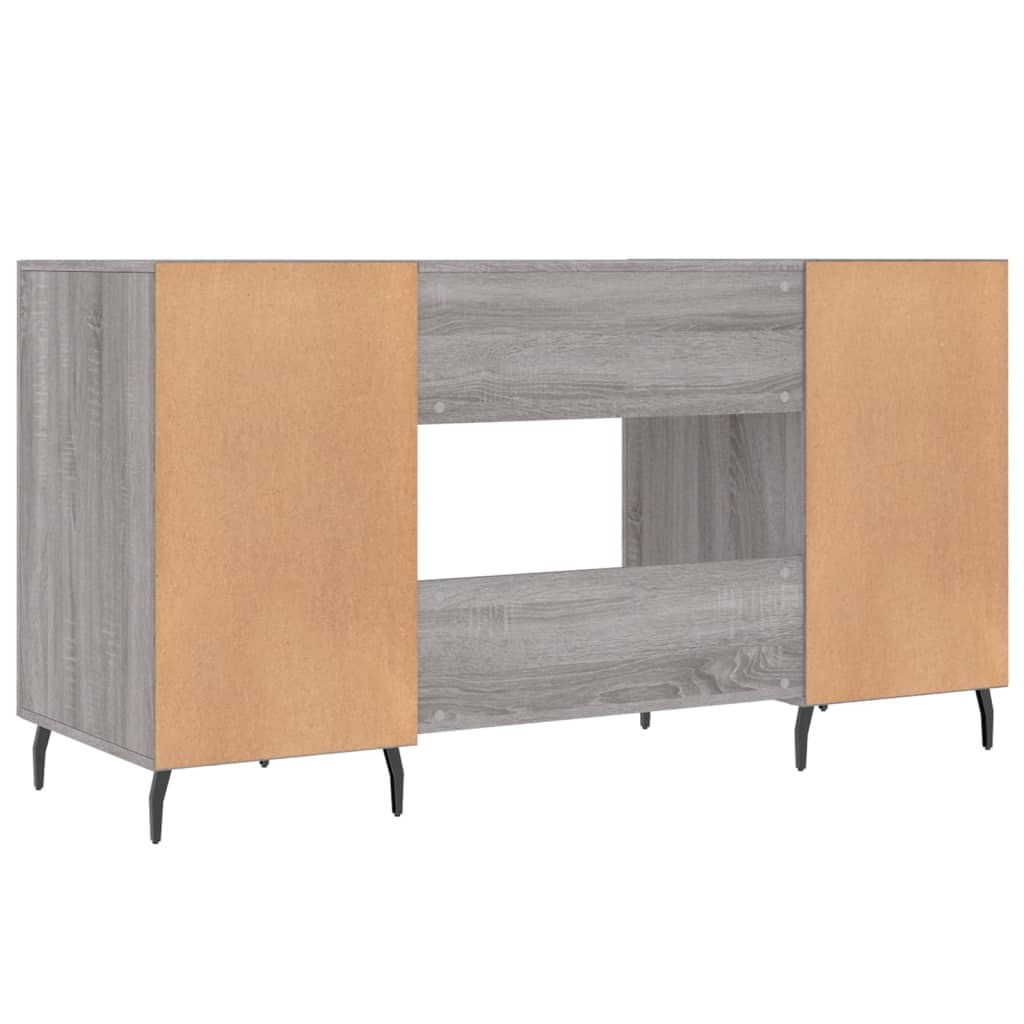 vidaXL Desk Grey Sonoma 140x50x75 cm Engineered Wood