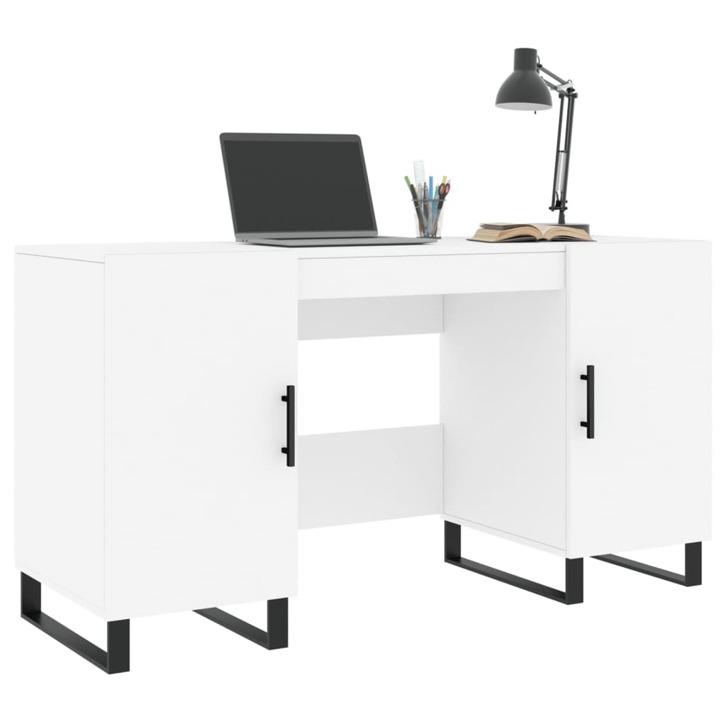 vidaXL Desk White 140x50x75 cm Engineered Wood