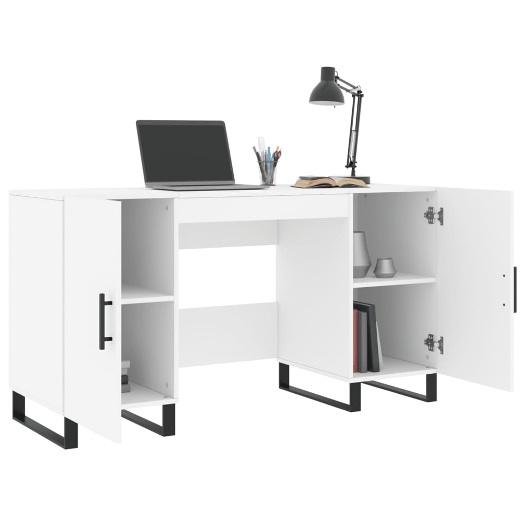 vidaXL Desk White 140x50x75 cm Engineered Wood