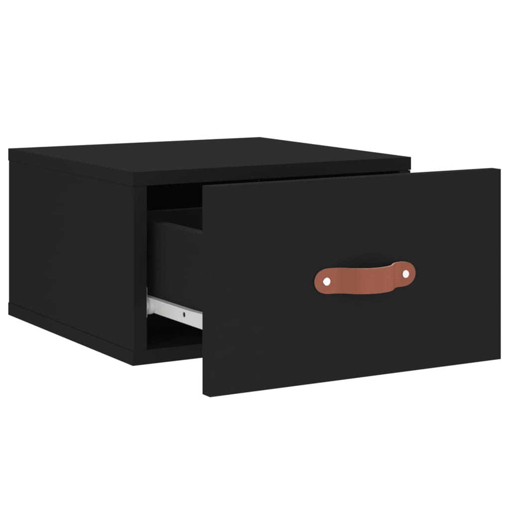 vidaXL Wall-mounted Bedside Cabinets 2 pcs Black 35x35x20 cm