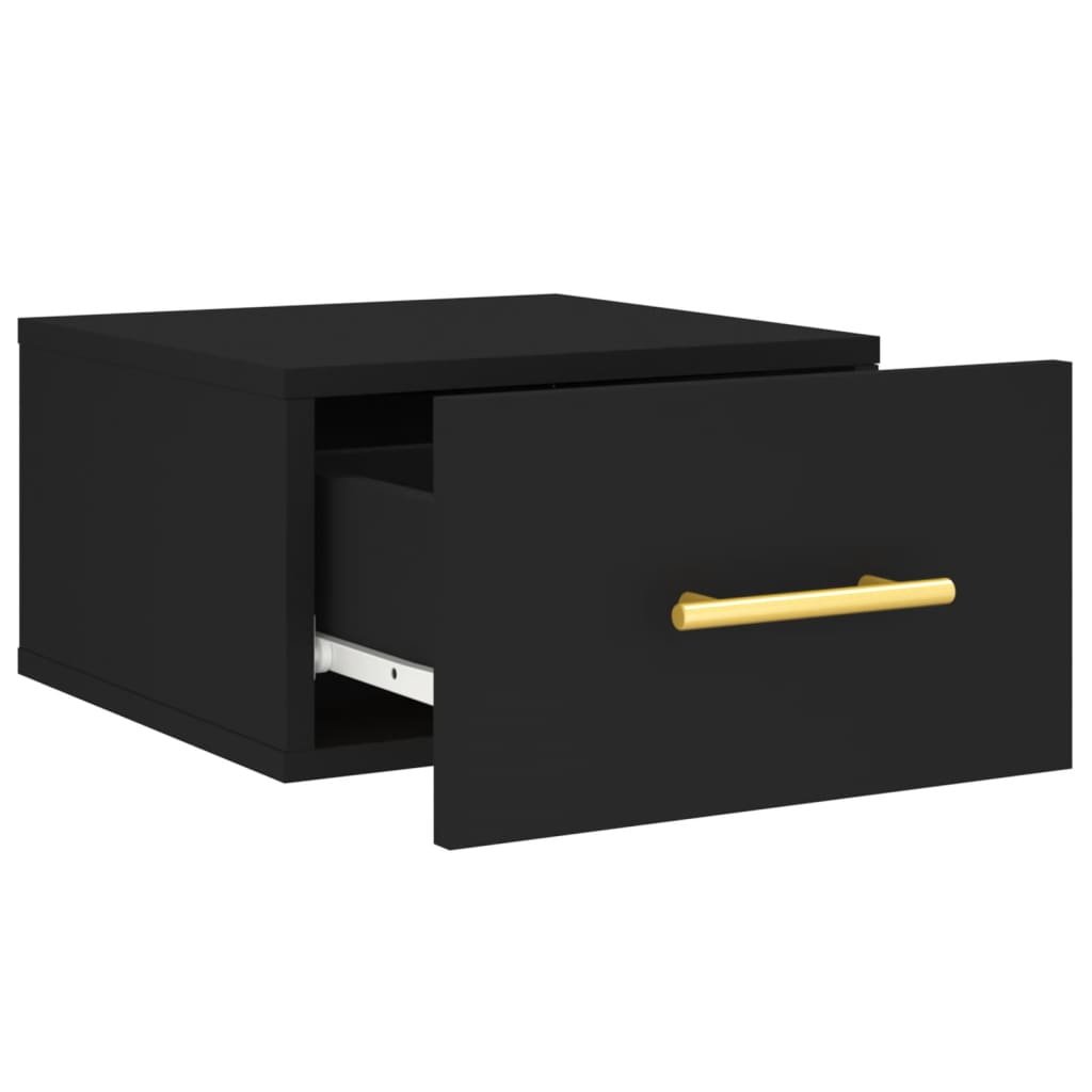 vidaXL Wall-mounted Bedside Cabinets 2 pcs Black 35x35x20 cm