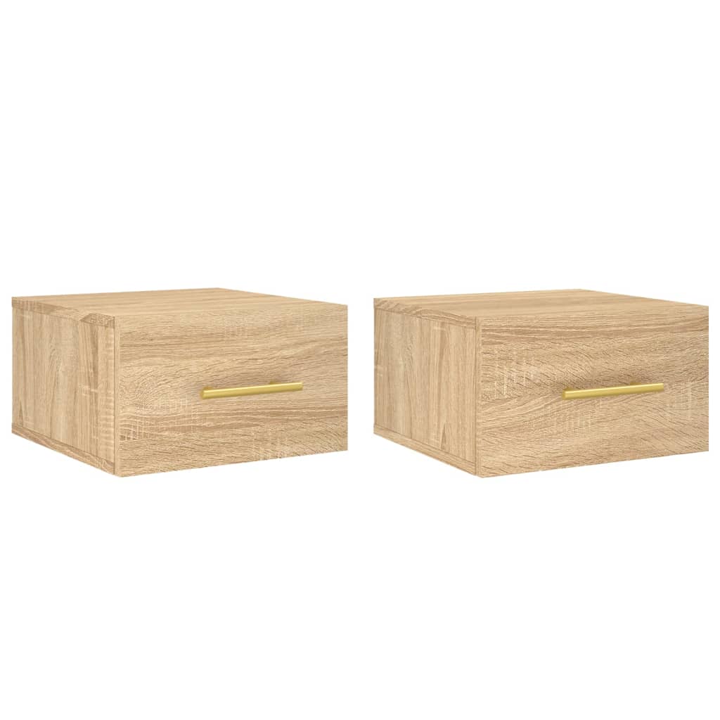 vidaXL Wall-mounted Bedside Cabinets 2 pcs Sonoma Oak 35x35x20 cm