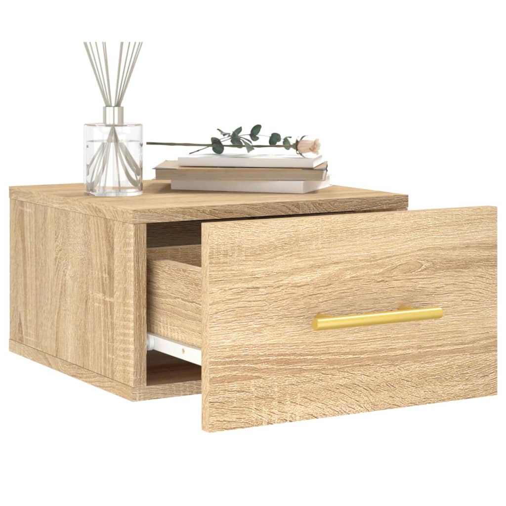 vidaXL Wall-mounted Bedside Cabinets 2 pcs Sonoma Oak 35x35x20 cm