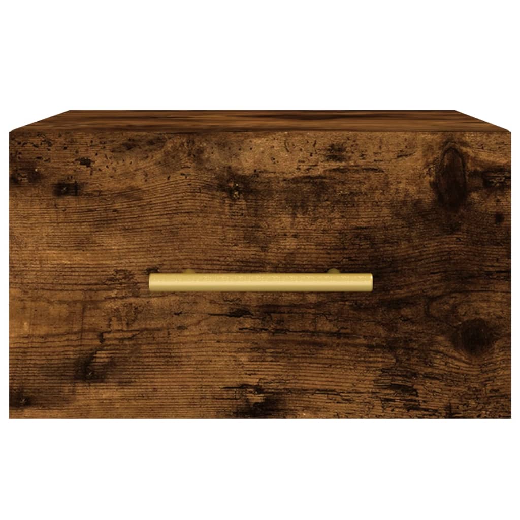 Wall-mounted Bedside Cabinet | Set of 2 | Smoked oak | Engineered wood