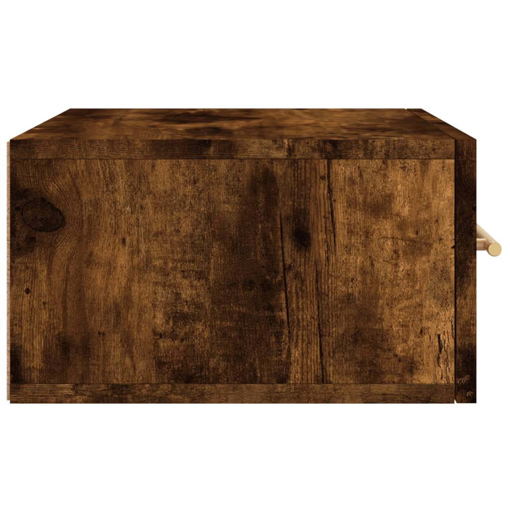 Wall-mounted Bedside Cabinet | Set of 2 | Smoked oak | Engineered wood
