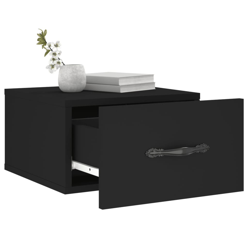 vidaXL Wall-mounted Bedside Cabinets 2 pcs Black 35x35x20 cm