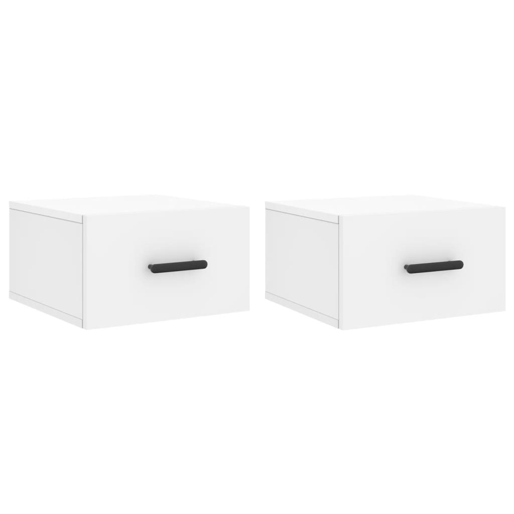 vidaXL Wall-mounted Bedside Cabinets 2 pcs White 35x35x20 cm