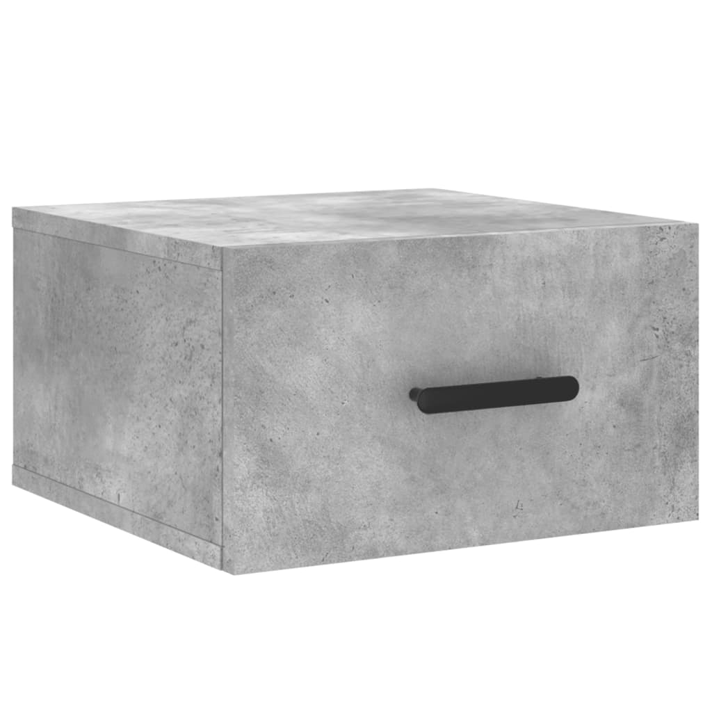 Wall-mounted Bedside Cabinet | Set of 2 | Concrete grey | Engineered wood