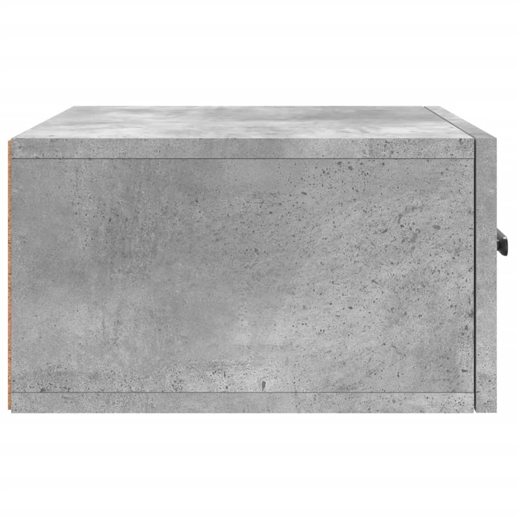 Wall-mounted Bedside Cabinet | Set of 2 | Concrete grey | Engineered wood