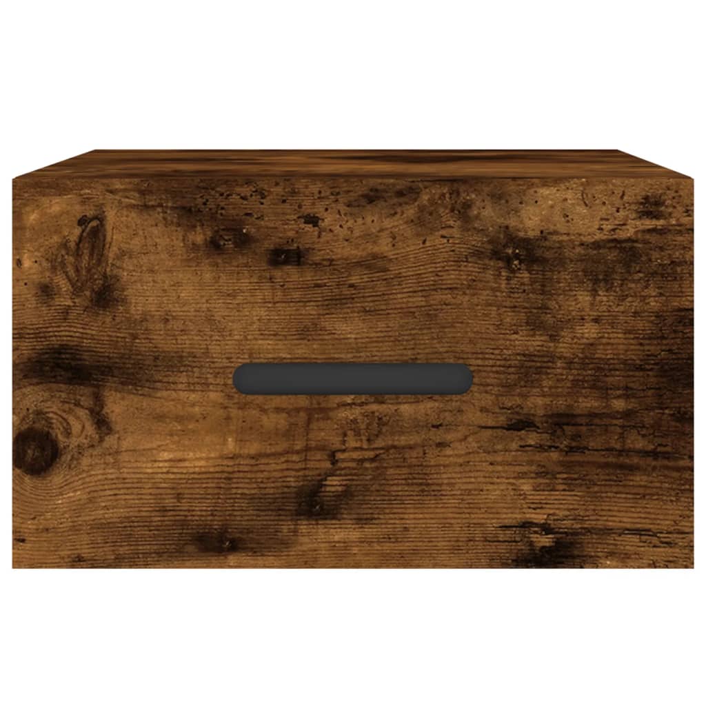Wall-mounted Bedside Cabinet | Set of 2 | Smoked oak | Engineered wood
