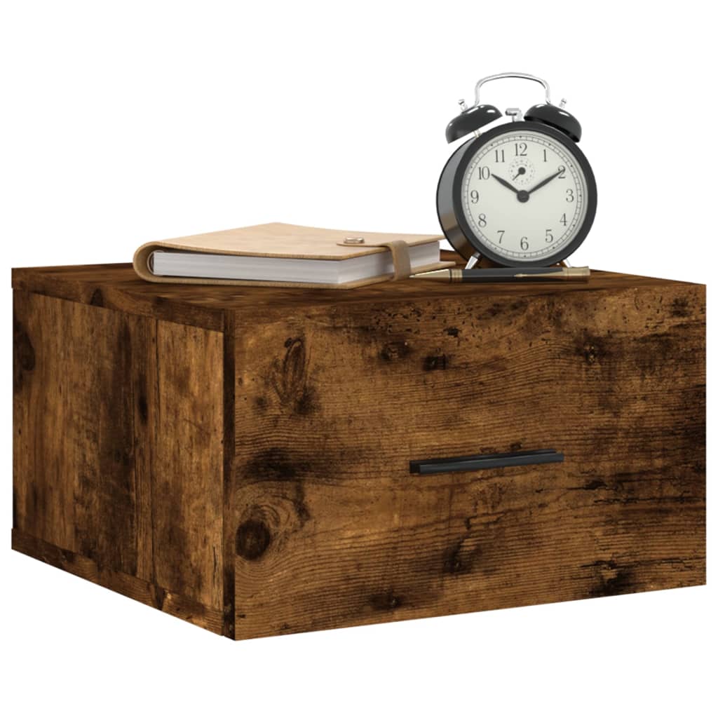 vidaXL Wall-mounted Bedside Cabinets 2 pcs Smoked Oak 35x35x20 cm