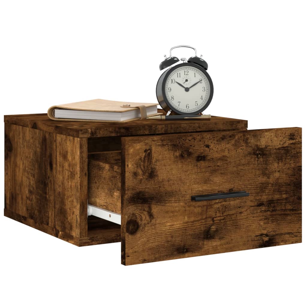 vidaXL Wall-mounted Bedside Cabinets 2 pcs Smoked Oak 35x35x20 cm