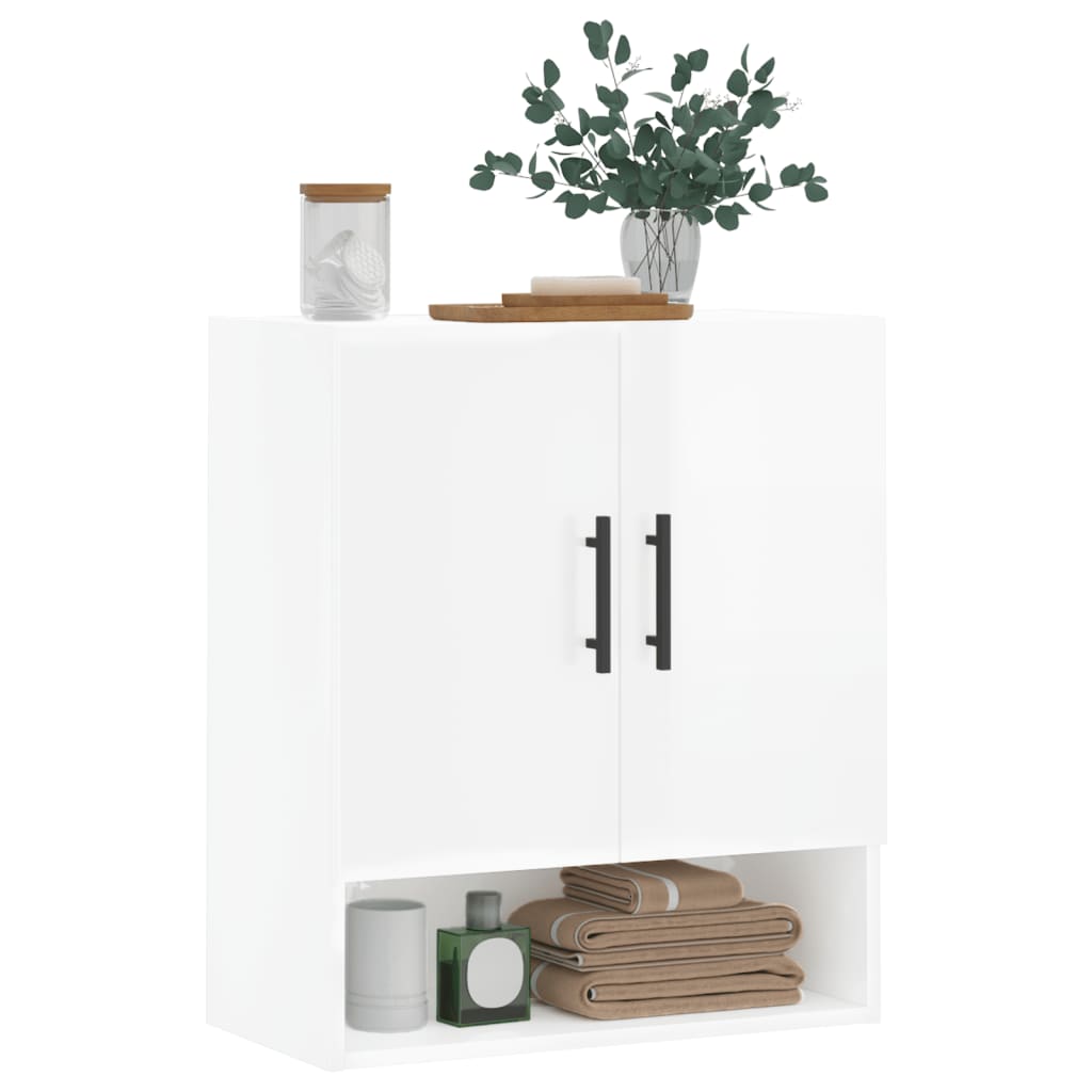 vidaXL Wall Cabinet High Gloss White 60x31x70 cm Engineered Wood