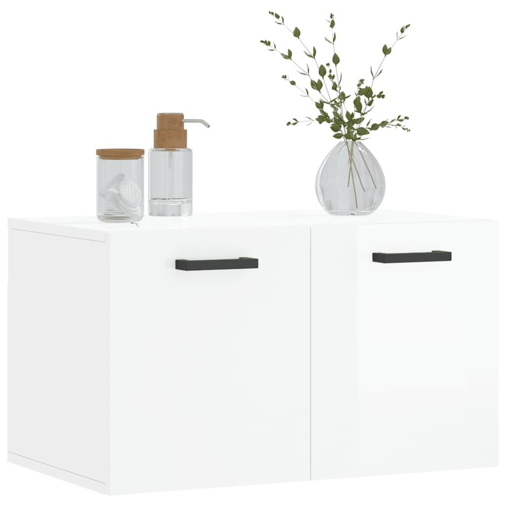 vidaXL Wall Cabinet High Gloss White 60x36.5x35 cm Engineered Wood