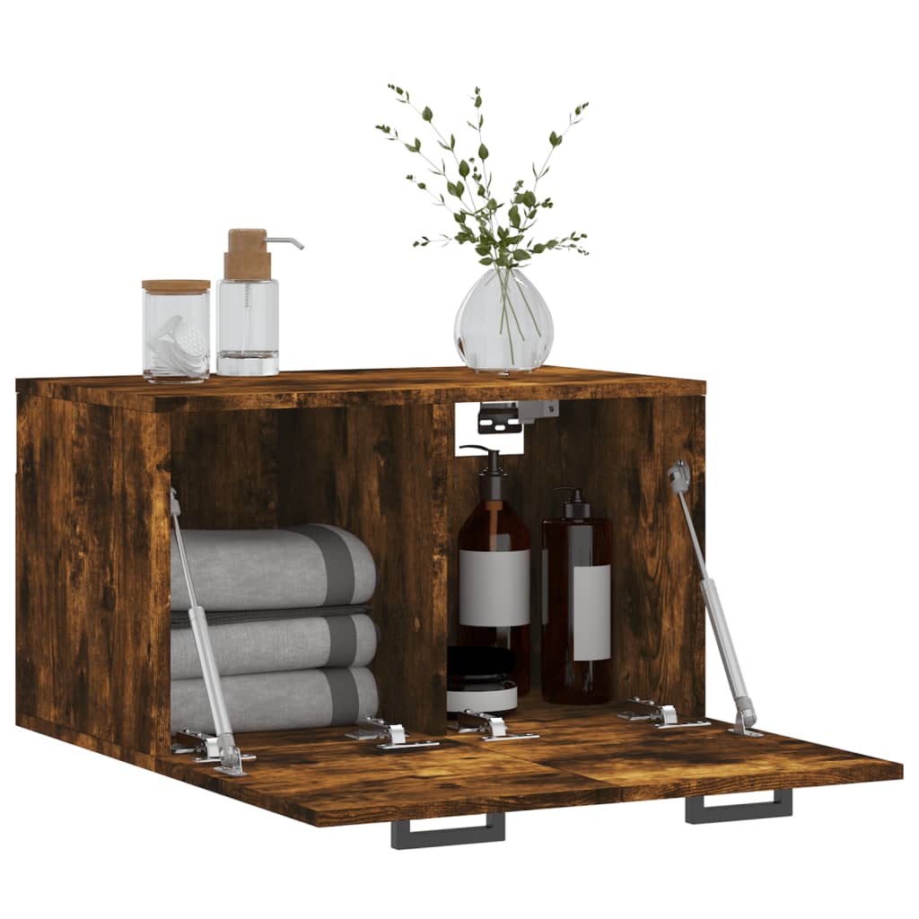 Wall Cabinet Smoked Oak 60x36.5x35 cm Engineered Wood