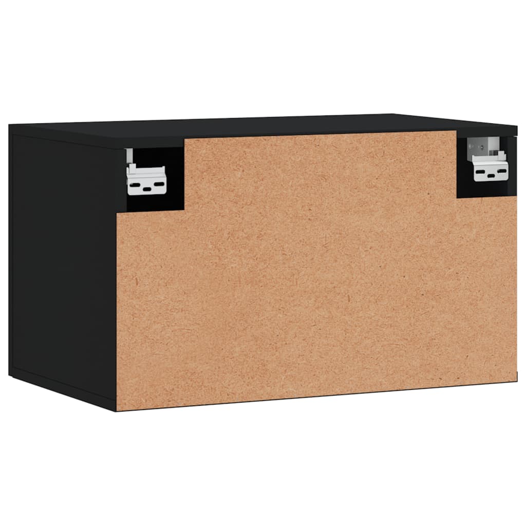 Wall Cabinet Black 60x36,5x35 cm Engineered Wood