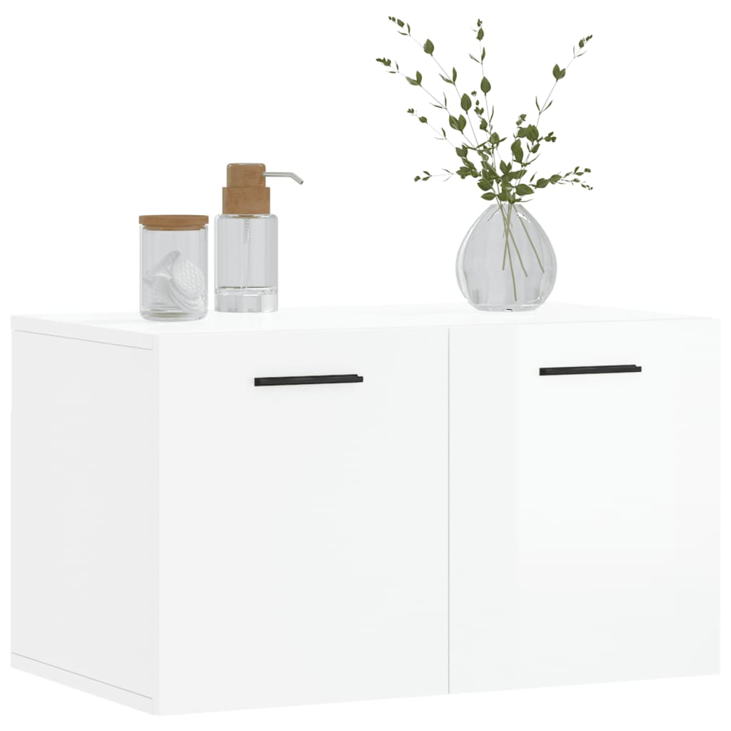 vidaXL Wall Cabinet High Gloss White 60x36.5x35 cm Engineered Wood