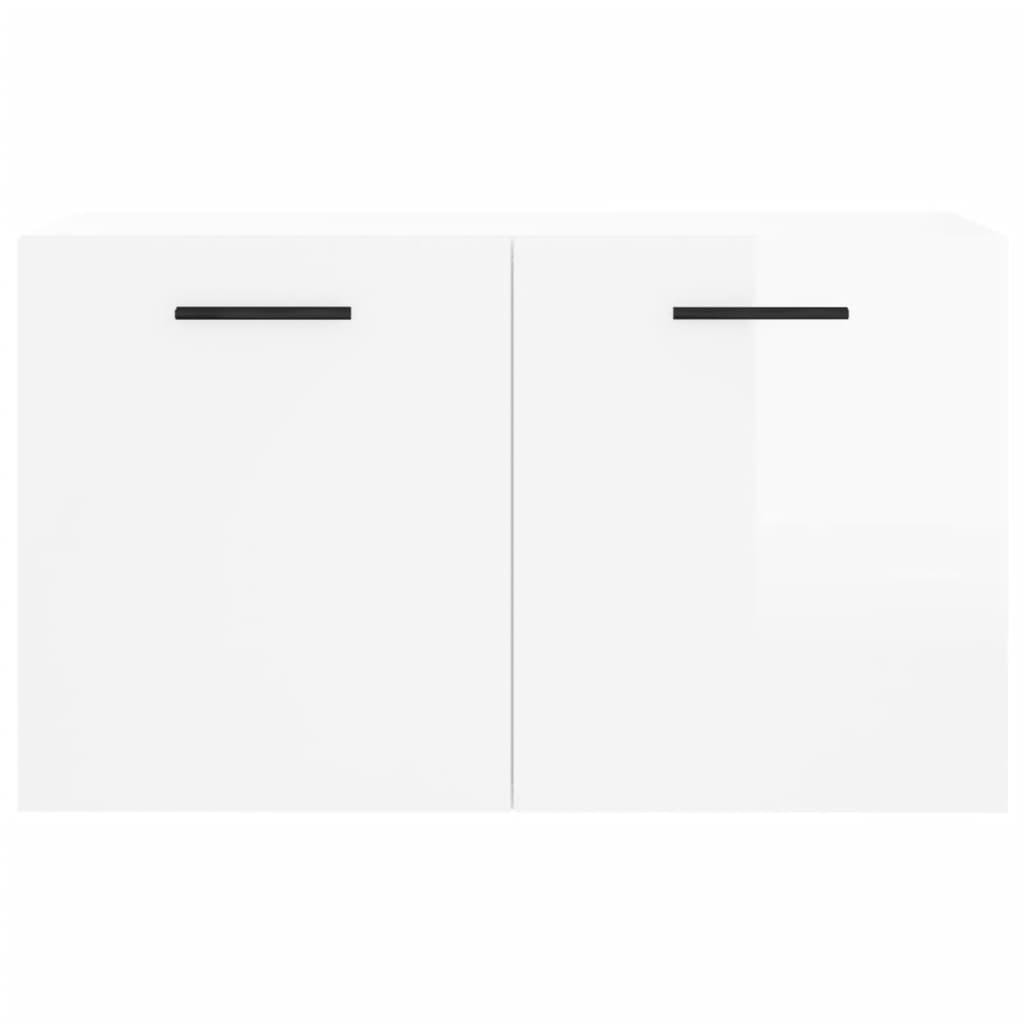 vidaXL Wall Cabinet High Gloss White 60x36.5x35 cm Engineered Wood