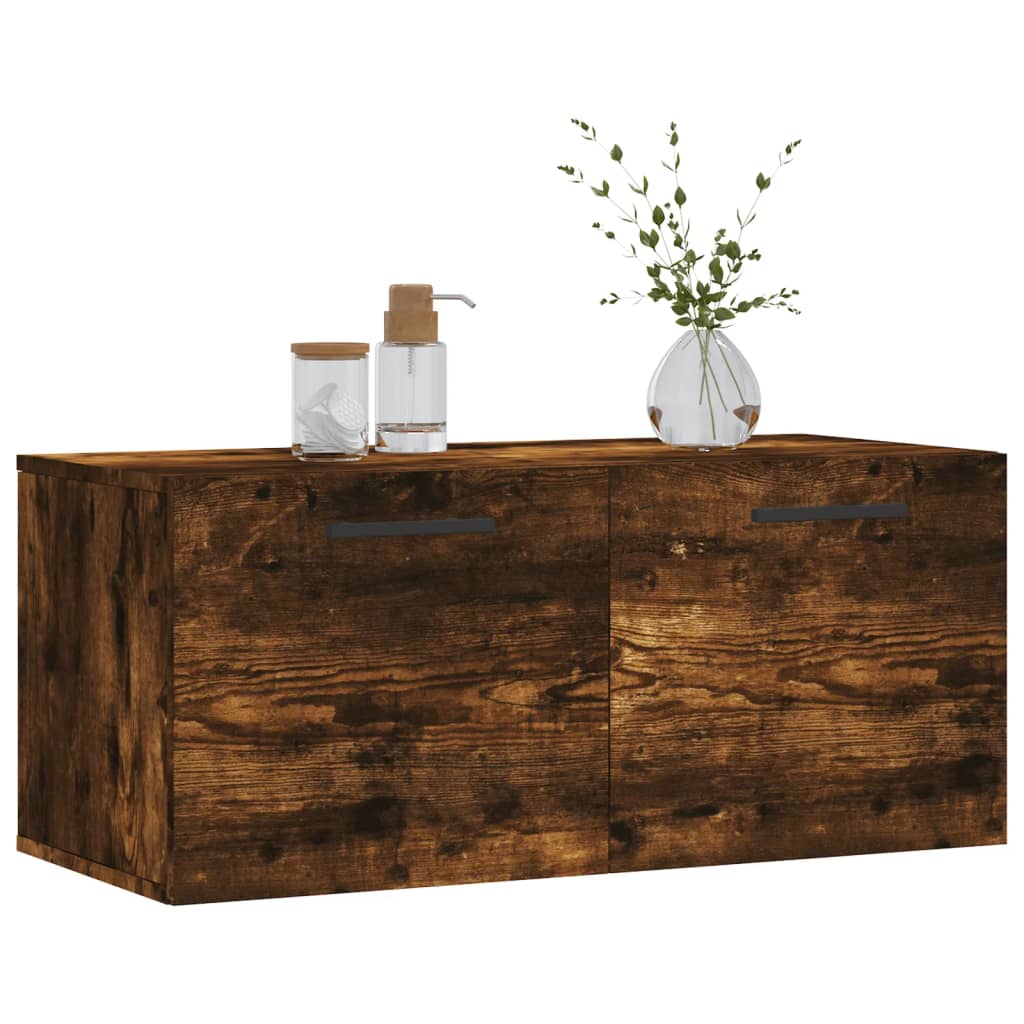 Wall Cabinet Smoked Oak 80x36,5x35 cm Engineered Wood