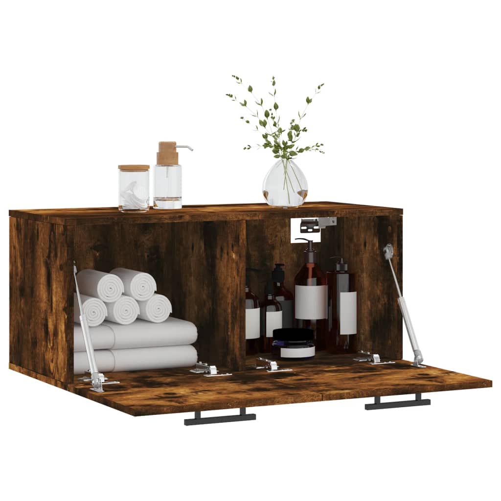 Wall Cabinet Smoked Oak 80x36,5x35 cm Engineered Wood