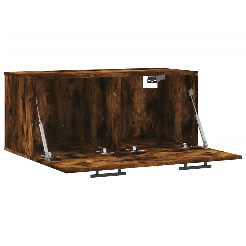 Wall Cabinet Smoked Oak 80x36,5x35 cm Engineered Wood