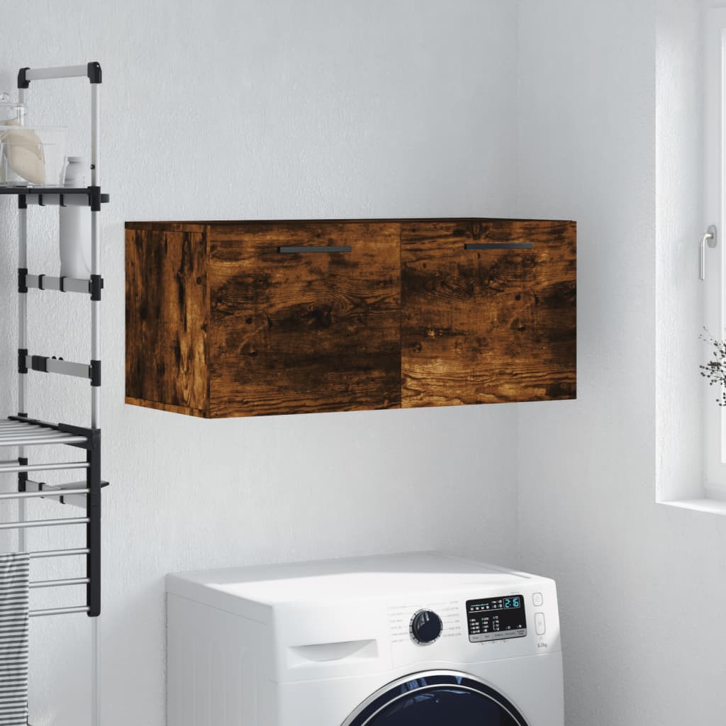 Wall Cabinet Smoked Oak 80x36,5x35 cm Engineered Wood