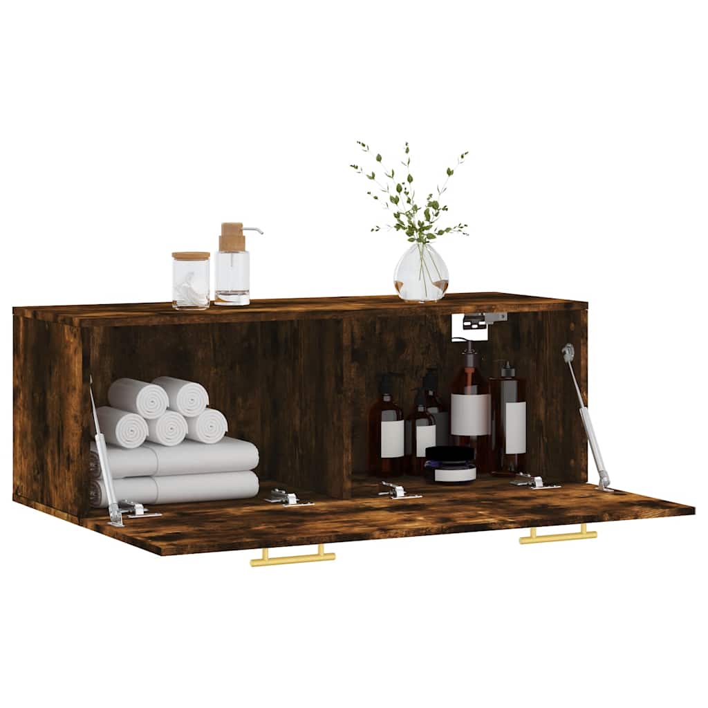 Wall Cabinet Smoked Oak 100x36,5x35 cm Engineered Wood