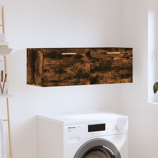 Wall Cabinet Smoked Oak 100x36.5x35 cm Engineered Wood