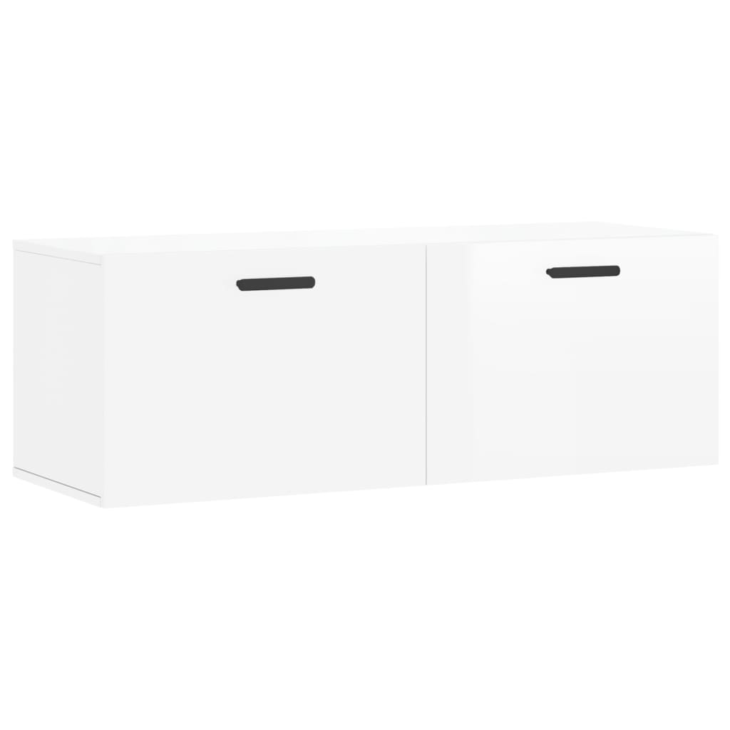 Wall Cabinet High Gloss White 100x36.5x35 cm Engineered Wood