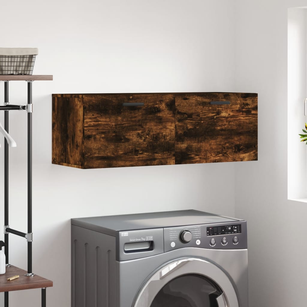 vidaXL Wall Cabinet Smoked Oak 100x36.5x35 cm Engineered Wood