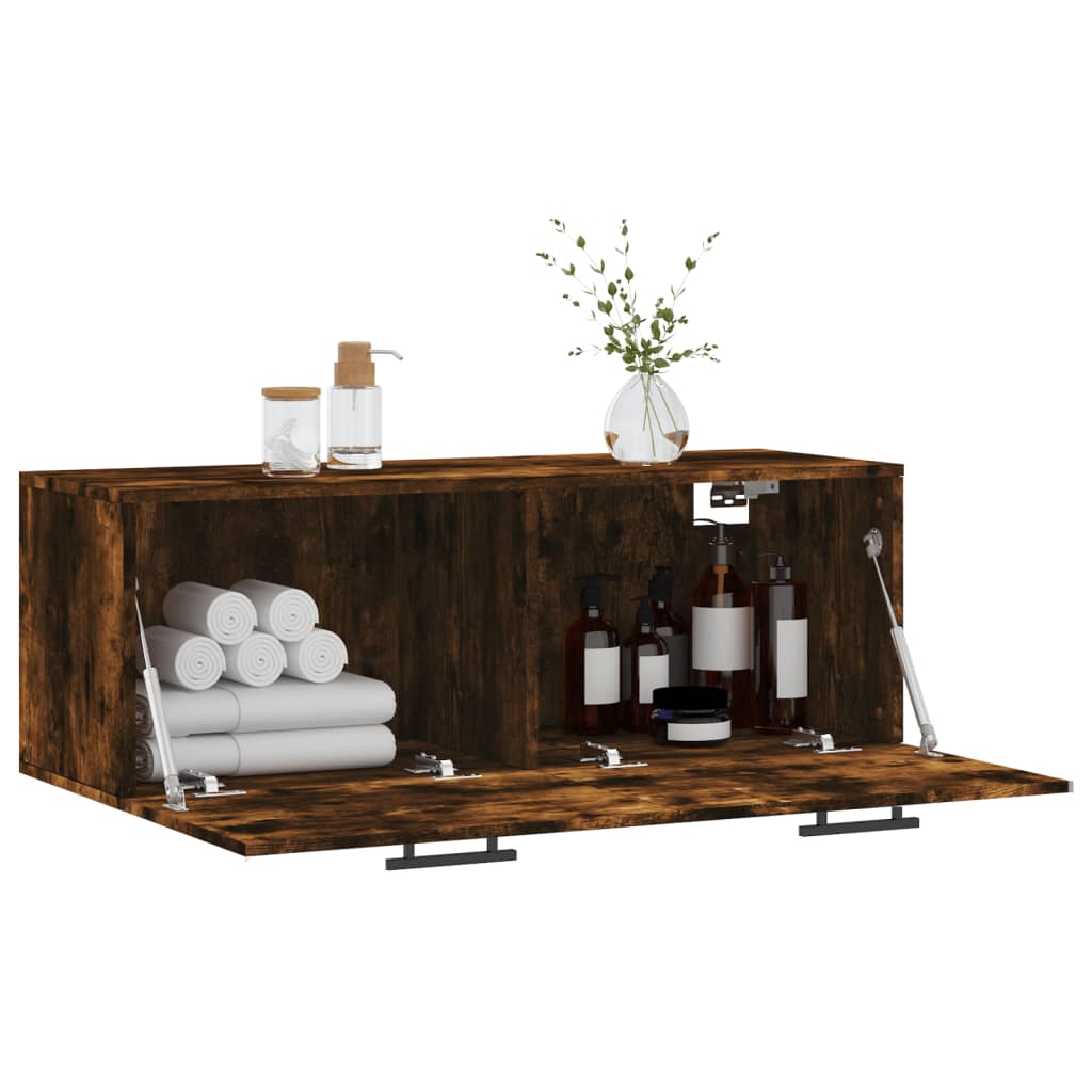 Wall Cabinet Smoked Oak 100x36,5x35 cm Engineered Wood
