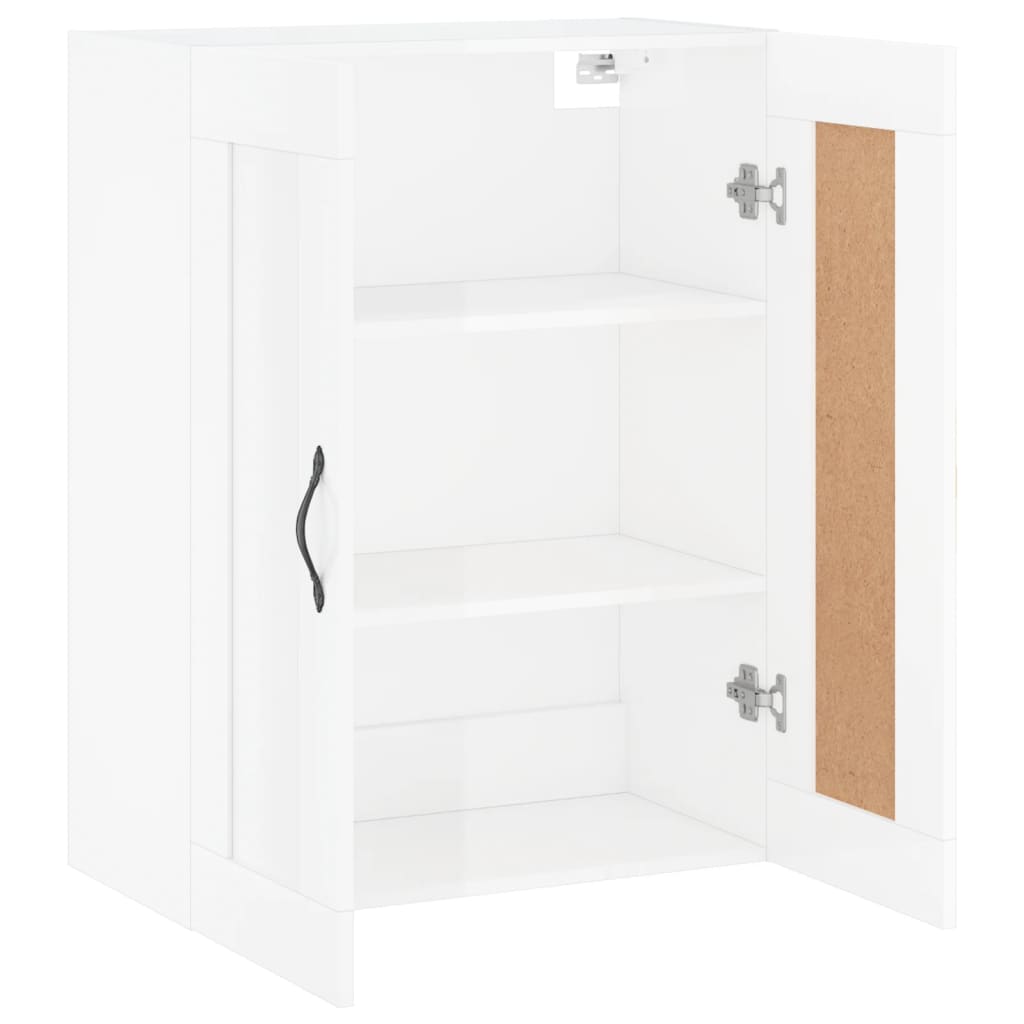 Wall Mounted Cabinet High Gloss White 69.5x34x90 cm Engineered Wood