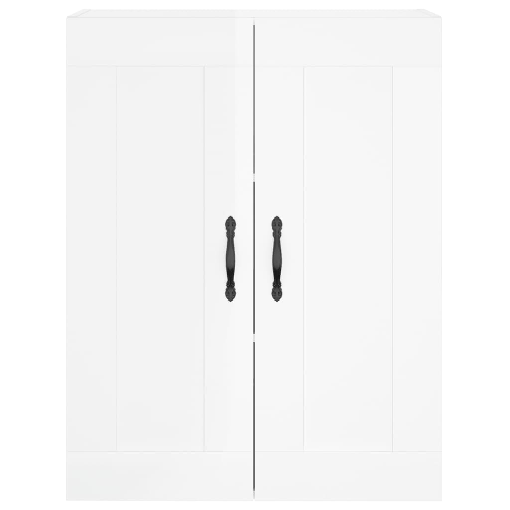 Wall Mounted Cabinet High Gloss White 69.5x34x90 cm Engineered Wood