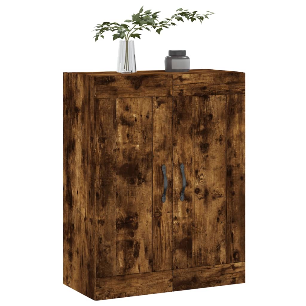 Wall Mounted Cabinet Smoked Oak 69.5x34x90 cm Engineered Wood