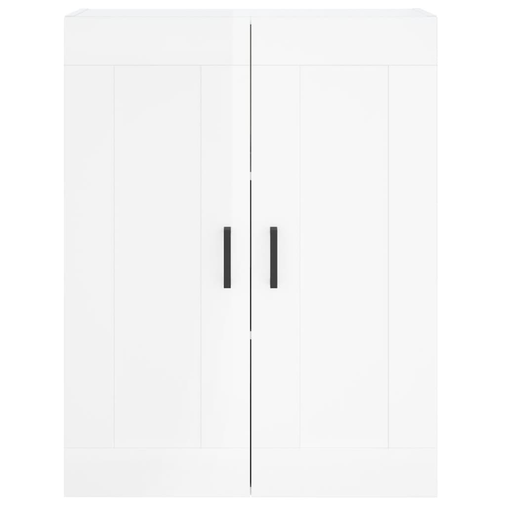 vidaXL Wall Mounted Cabinet High Gloss White 69.5x34x90 cm Engineered Wood