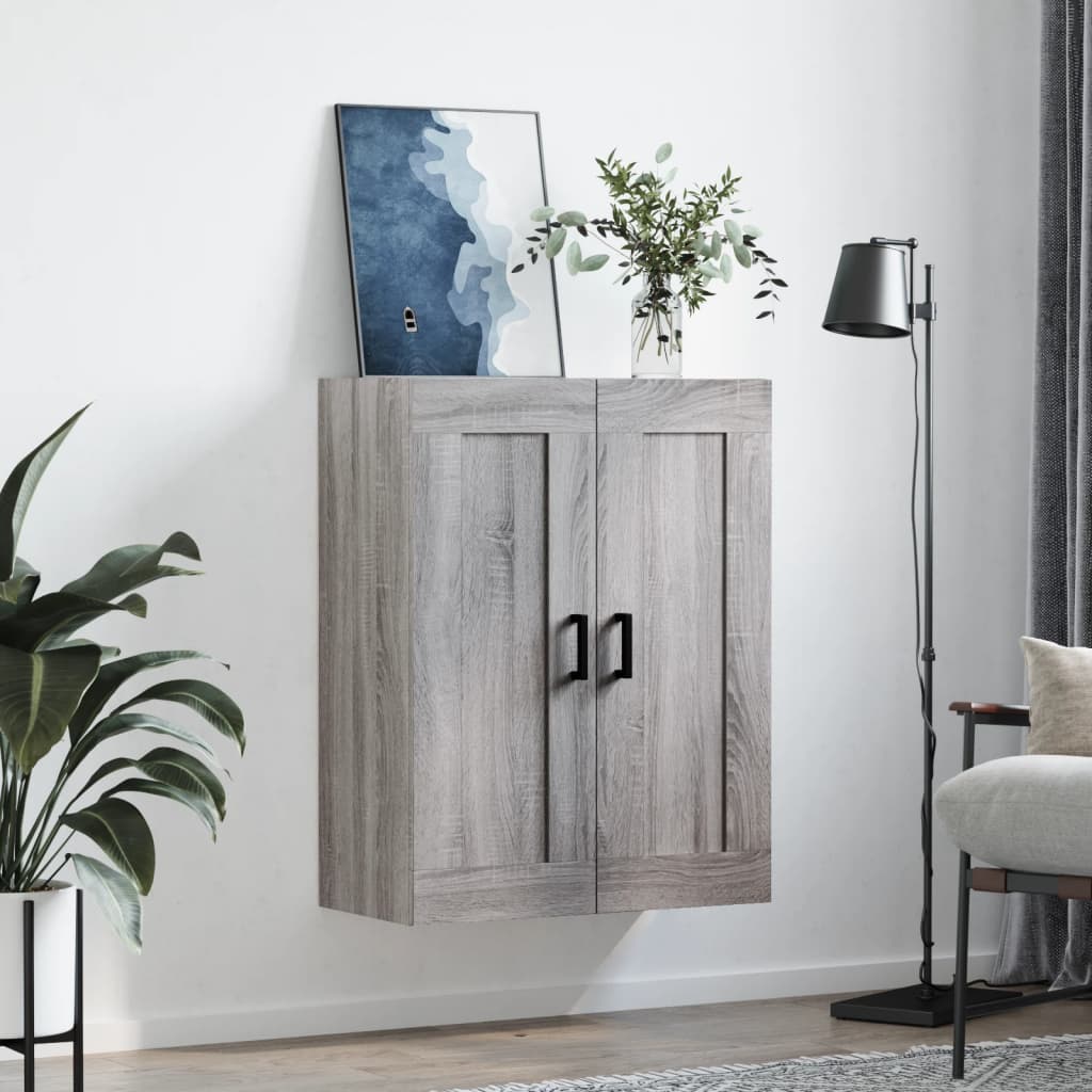 vidaXL Wall Mounted Cabinet Grey Sonoma 69.5x34x90 cm Engineered Wood