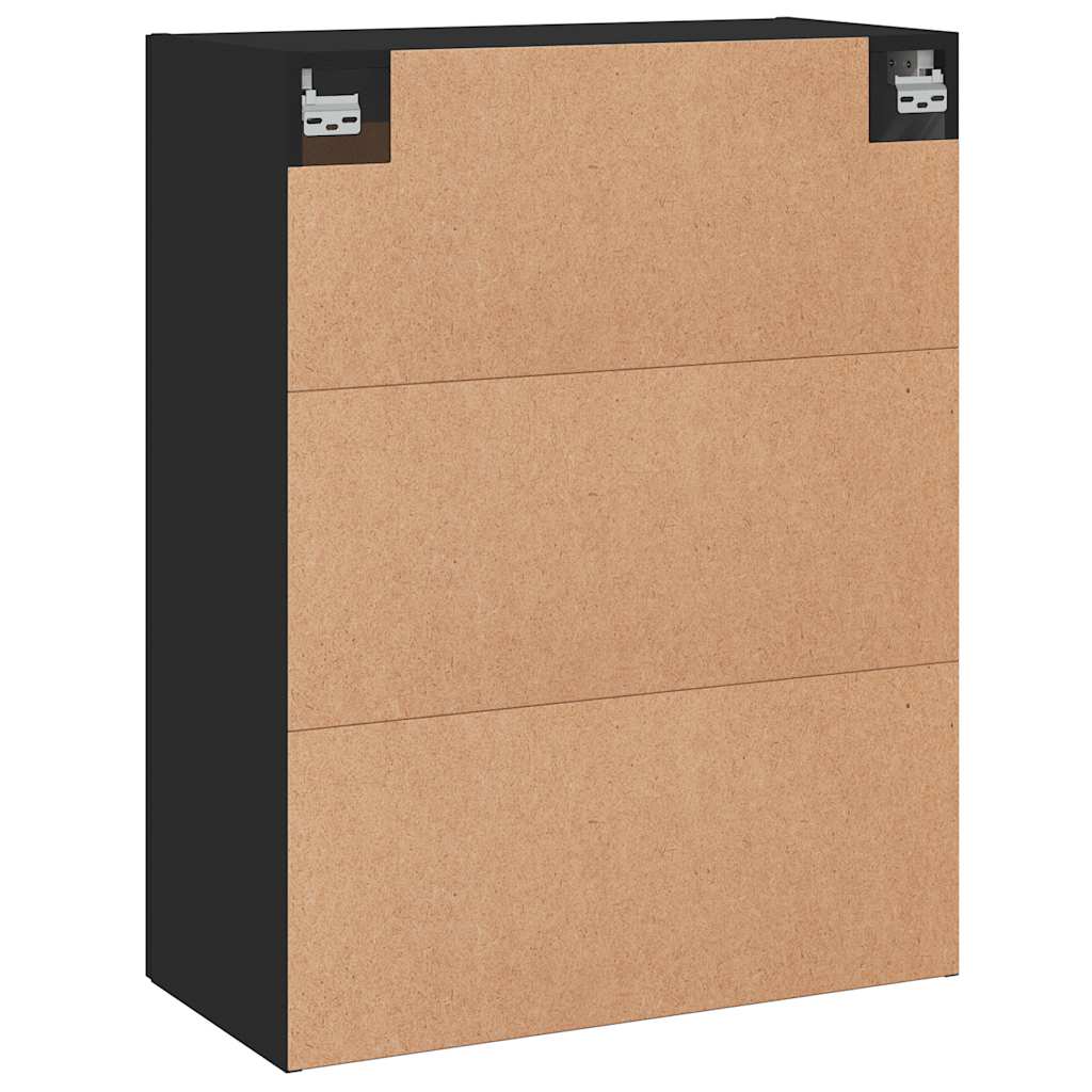 Wall Mounted Cabinet Black 69.5x34x90 cm Engineered Wood