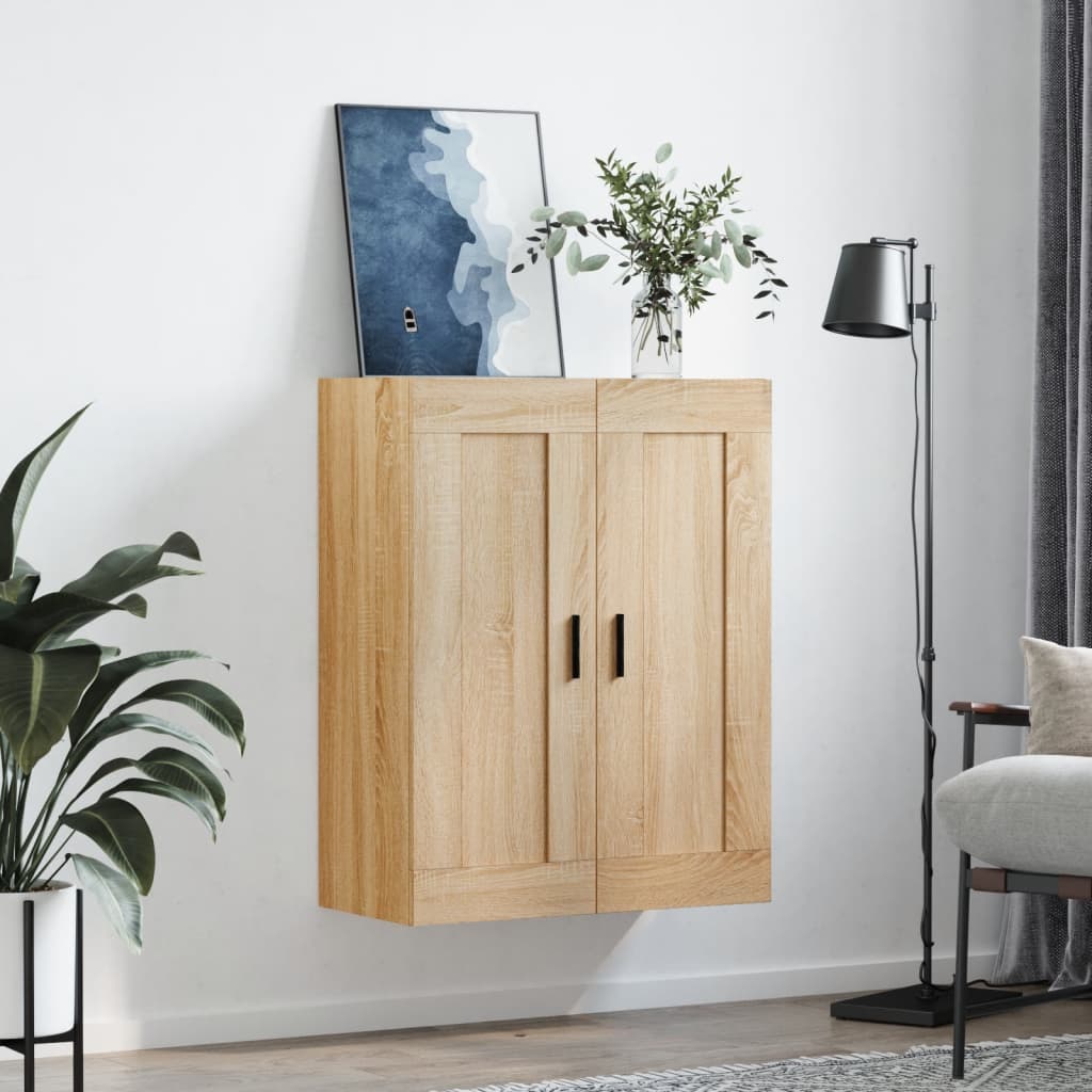 vidaXL Wall Mounted Cabinet Sonoma Oak 69.5x34x90 cm Engineered Wood